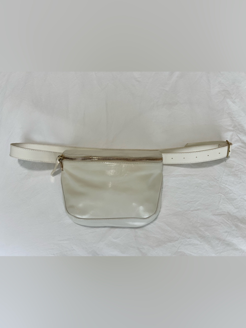 Clare V. White Leather Fanny Pack